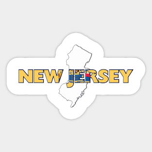 New Jersey Colored State Letters Sticker